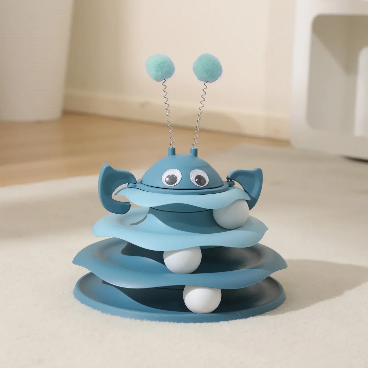 Interactive 3-Layer Cat Toy Tower