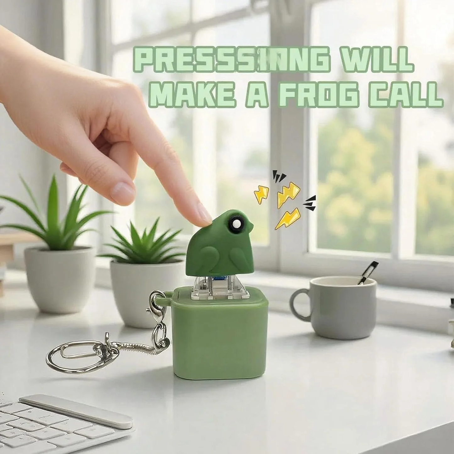 🦎 Lizard Keychain with Rechargeable LED Light & Realistic Croak