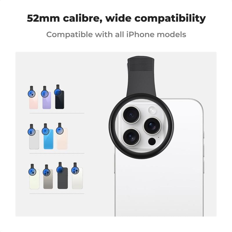 🔥52mm Clip-on CPL Phone Camera Lens Filter Kit