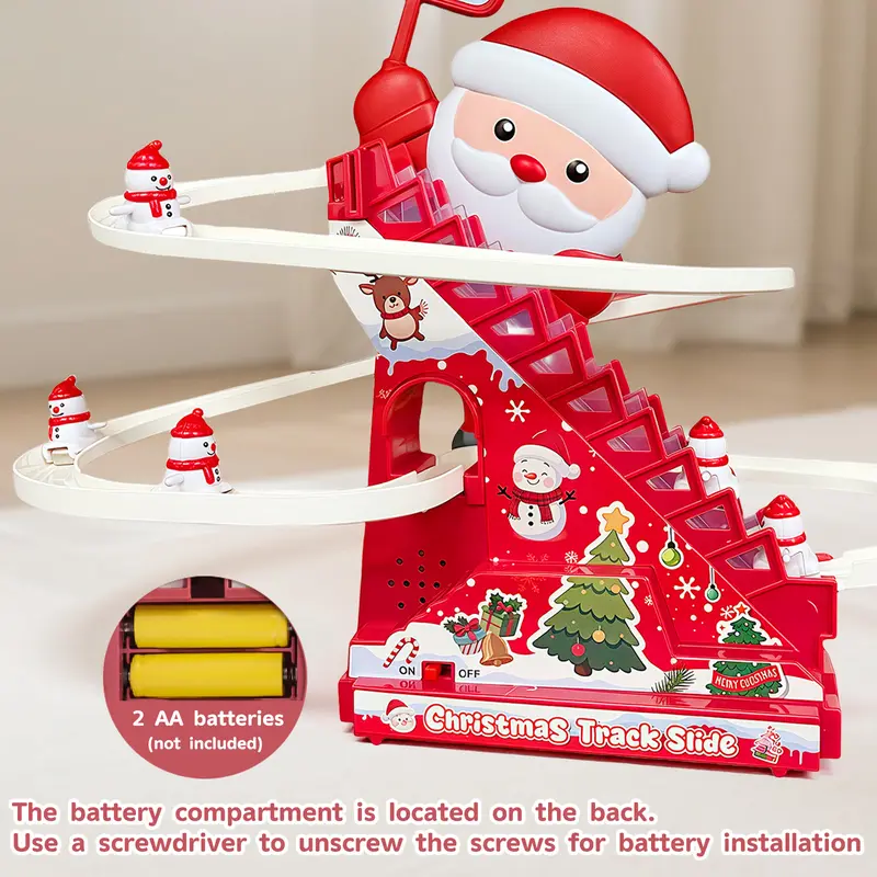 🎄✨ Christmas Electric Climbing Stairs Track Toy Set 🚂🎁 | Fun Sliding & Assembling Toy for Kids!