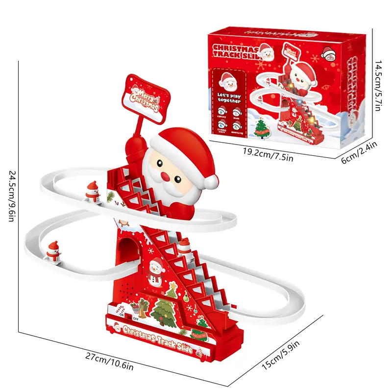 🎄✨ Christmas Electric Climbing Stairs Track Toy Set 🚂🎁 | Fun Sliding & Assembling Toy for Kids!