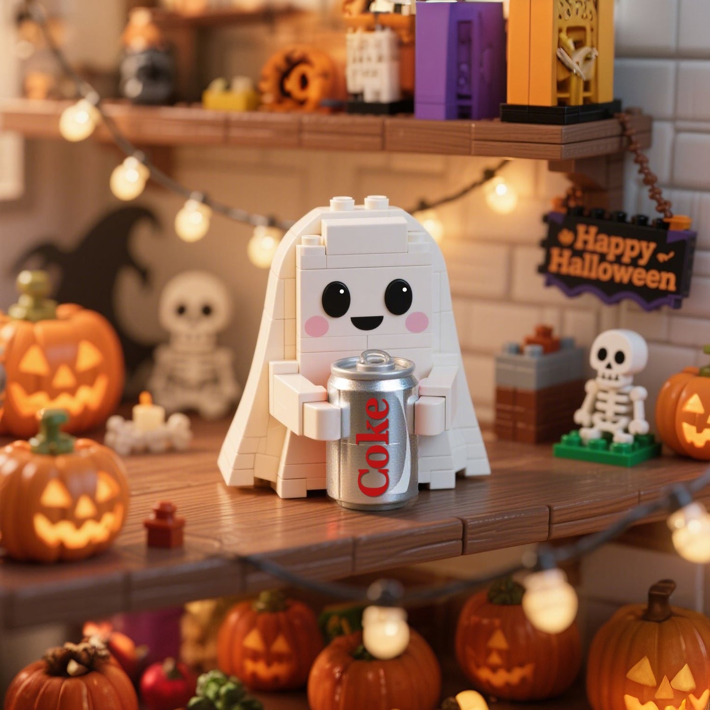 2025 Halloween Limited -- Soda-Loving Ghost Brick Set👻