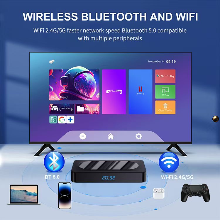 X88 PRO X5M TV BOX 2.4G /5G dual-band Wifi Mali-G310 Android 14.0 4K Dc 5V/2A Voice Mediaplayer Set top box