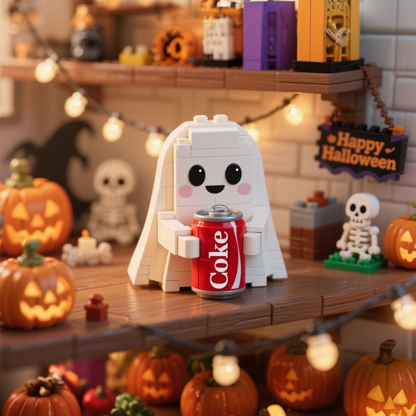 2025 Halloween Limited -- Soda-Loving Ghost Brick Set👻