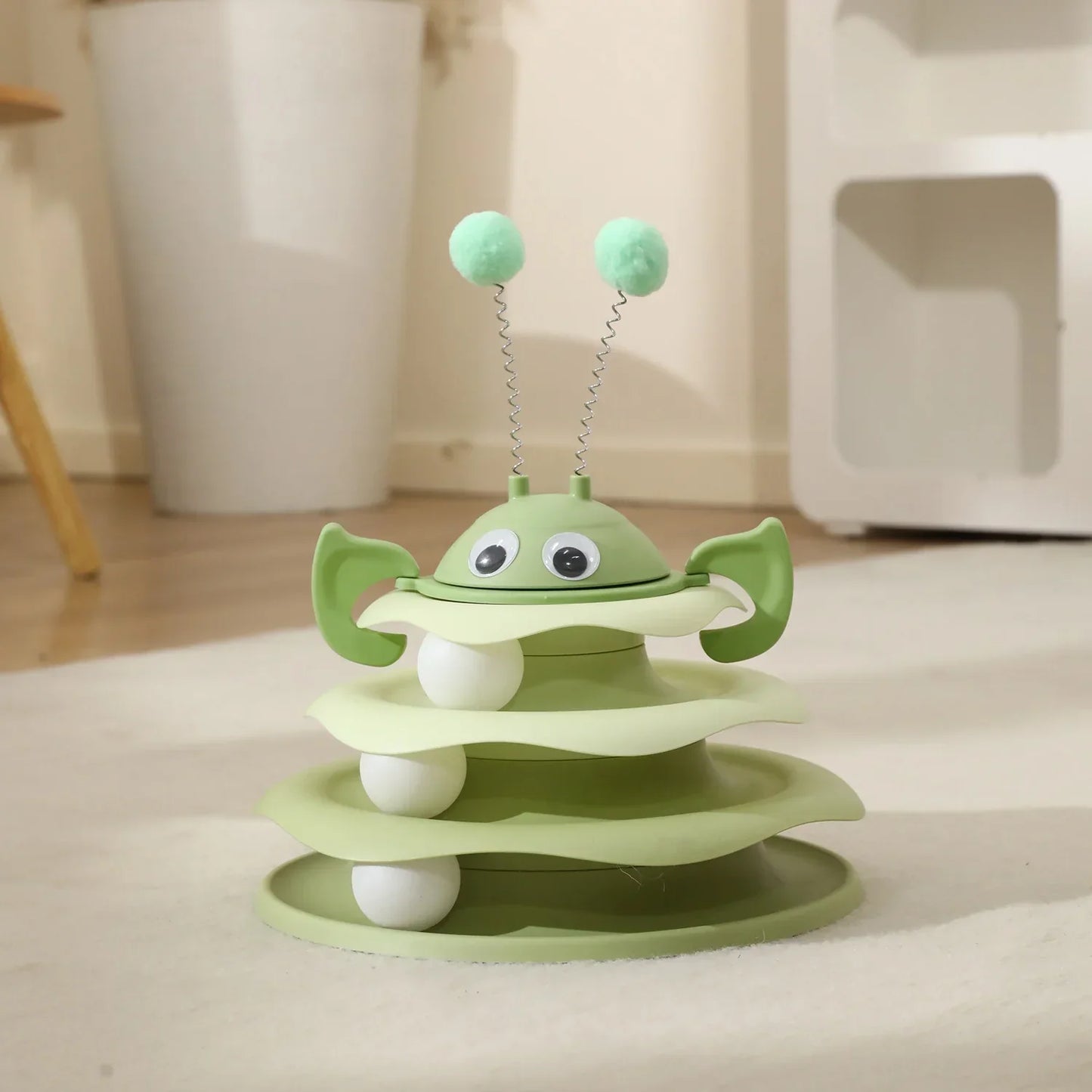 Interactive 3-Layer Cat Toy Tower
