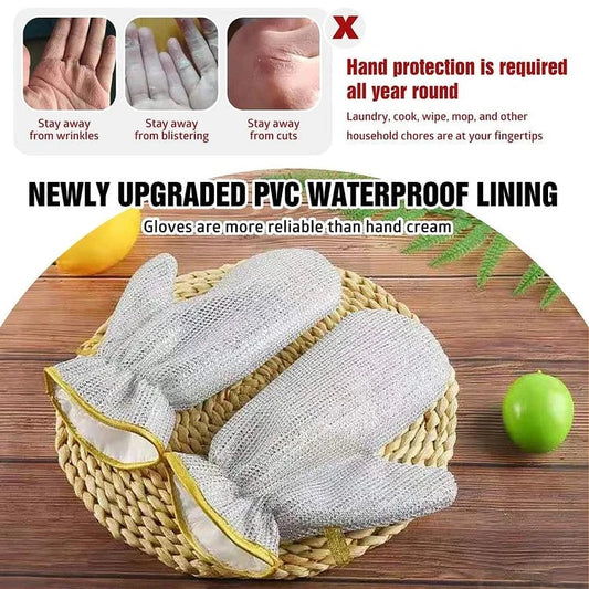 Dishwashing Wire Gloves【Upgraded Vrsion - Double Layer Antifreeze and Waterproof!】
