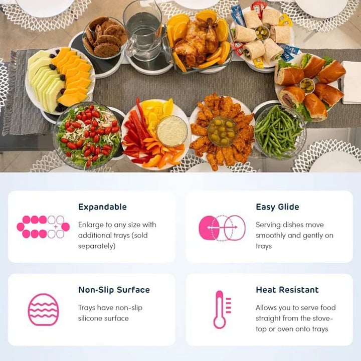 Dining Table Rotating Tray Portable Meal Tray