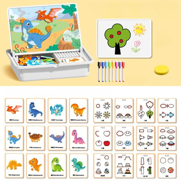Magnetic Puzzles Face Dress Up Travel Game Double Side Preschool Educational Learning Toy for Kids