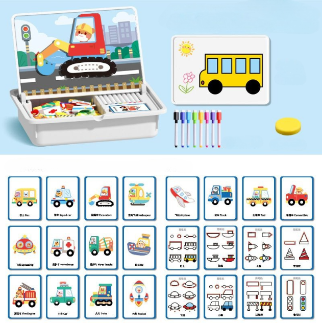 Magnetic Puzzles Face Dress Up Travel Game Double Side Preschool Educational Learning Toy for Kids